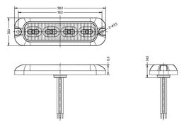 PREDATOR 4x4W LED, 12-24V, oranžový, ECE R65