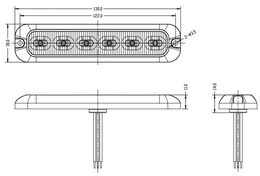 PREDATOR 6x4W LED, 12-24V, oranžový, ECE R65