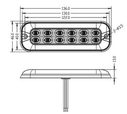 PREDATOR 12x4W LED, 12-24V, oranžový, ECE R65