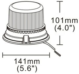 LED maják, 12-24V, 24x LED oranžový, pevná montáž, ECE R65 R10