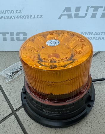 LED maják, 12-24V, 24x LED oranžový, pevná montáž, ECE R65 R10