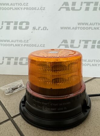 LED maják, 12-24V, 24x LED oranžový, pevná montáž, ECE R65 R10