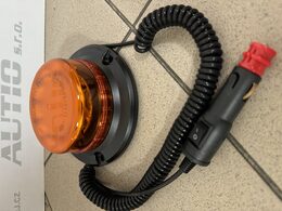 LED maják, 12-24V, 12x LED oranžový, magnet, ECE R65 R10