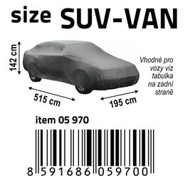 Autoplachta FULL SUV-VAN 515x195x142cm NYLON