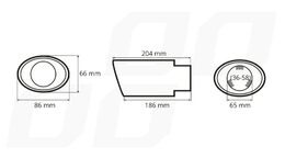 Koncovka výfuku z nerezové oceli - modrá 204x86mm