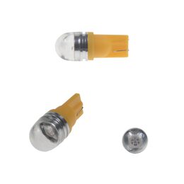 LED žárovka 12V T10 oranžová, 1LED/3SMD s čočkou