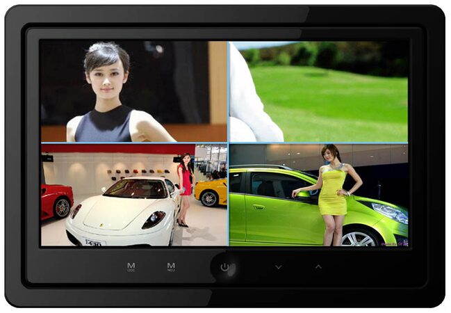 Monitor 9" do opěrky se zabudovaným kvadrátorem černý