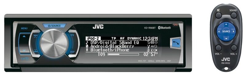 JVC autorádio s CD/MP3/2xUSB/AUX/Bluetooth připojení/multicolor podsvětlení/DO