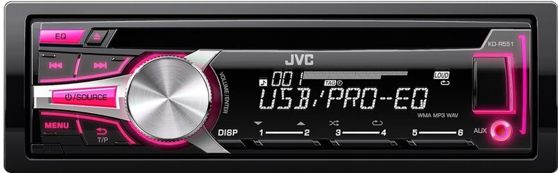 JVC autorádio s CD, MP3, USB,multicolor podsvícení