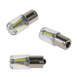LED BA15s bílá, 12-24V, 4LED/COB