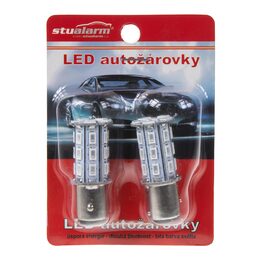 LED BAY15d (dvouvlákno) červená, 12V, 27LED/3SMD