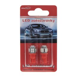 LED T10 červená, 12V, 5LED/3SMD