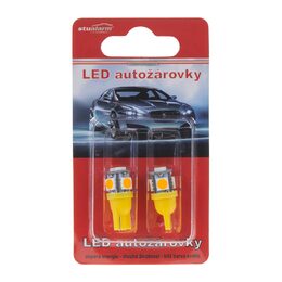 LED T10 oranžová, 12V, 5LED/3SMD