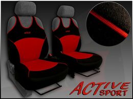 Autopotahy Active Sport Alcantara, sada pro dvě sedadla, červené