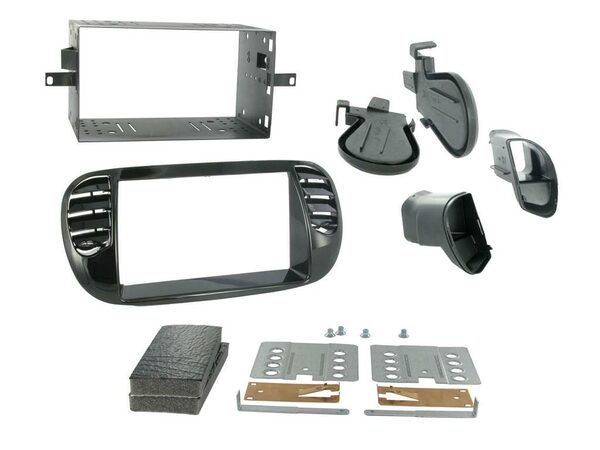 2DIN redukce pro Fiat 500 10/2007- černá lesklá