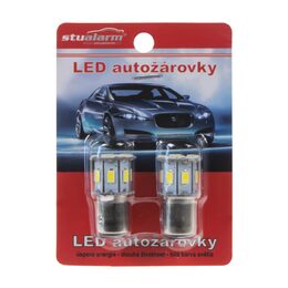 LED žárovka 12V s paticí BAZ 15d (dvouvlákno) bílá