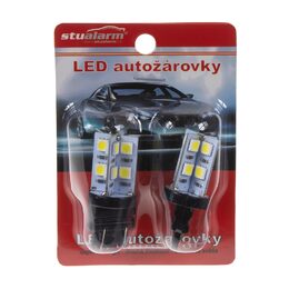 LED žárovka 12V s paticí T20 (3157) bílá, 16LED/3S