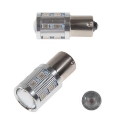 BAU15S oranžová, 12SMD Samsung + 3W Osram 10-30V