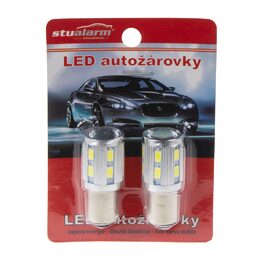 LED BAZ15D bílá, 12SMD + 3W LED 10-30V