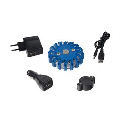 LED výstražné světlo 16LED, modré