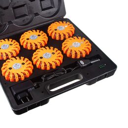 LED výstražné světlo 16LED, oranžové, set 6ks