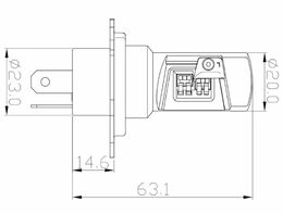 V20 LED H4 bílá, 12/24V, 5000LM