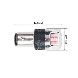 LED BAY15D červená, 12V, 16LED 2835SMD