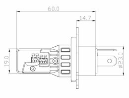 V22 TST LED H4 bílá, 12/24V, 6000LM