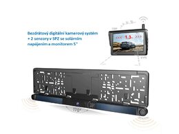 SET bezdrátový digitální kamerový systém + 2 senzory v SPZ se solárním napájením a monitor