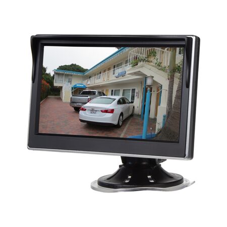 LCD monitor 5"černá/stříbrná s přísavkou s možností instalace na HR držák