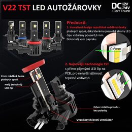 V22 TST LED H4 bílá, 12/24V, 6000LM