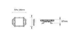 LED rampa 280mm, oranžovo bílá, 10-30V, ECE R65