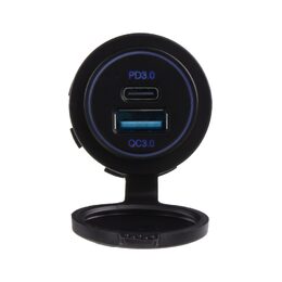 USB QC3.0 + USB-C zásuvka 12/24V