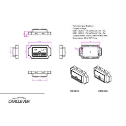 2x USB QC3.0 zásuvka 12/24V, montáž na povrch, vypínač