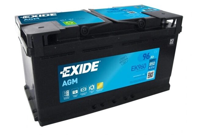 Autobaterie EXIDE START-STOP AGM 96Ah 12V 850A