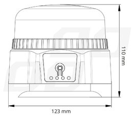 AKU LED maják, oranžový, magner, R65 R10 12/24V