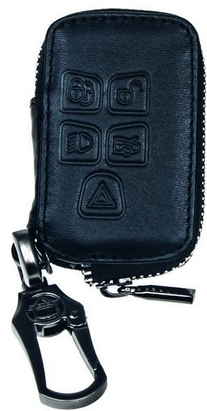 x Kožený obal se zipem černý pro klíč Jaguar XF/XJ