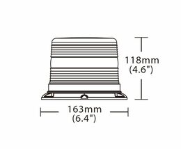 LED maják, 12-48V, 48xLED oranžový, pevná montáž, ECE R65