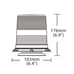 LED maják, 12-48V, 60xLED oranžový, magnet, ECE R65