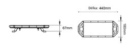 LED rampa 440mm, červeno/modro bílá, magnet 10-30V, ECE R65
