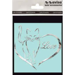 Samolepicí dekor niklovaný love cat