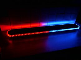 LED rampa 1400mm, oranžovo červeno/modrá+bílá, 10-30V, ECE R65