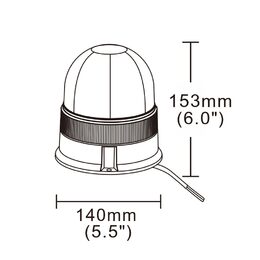 Halogen maják, 12 i 24V, oranžový fix, ECE R65