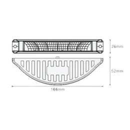 Výstražné LED světlo vnější, 12-24V, 6x3W, oranžové, ECE R65
