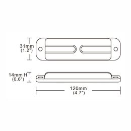 LINEAR LED 6x5W LED, 12-24V, červený, ECE R10