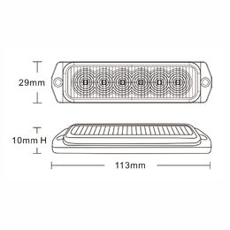 x SLIM výstražné LED světlo vnější, červené, 12-24V, ECE