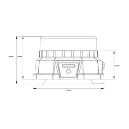 AKU LED maják, 12x3W oranžový, dálkové ovládání, magnet, ECE R10, R65