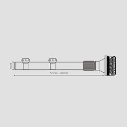 LED maják, 12-24V, 12x3W modrý s teleskopickou tyčí na motocykl, ECE R10