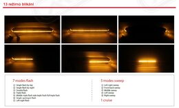 SLIM LED rampa 610mm, oranžová, 12-24V, 36+72LED, ECE R65