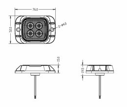 PREDATOR 4x3W LED, 12-24V, oranžový, ECE R65